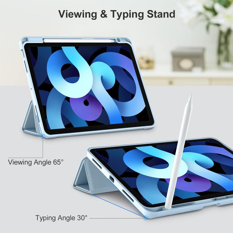 Compatible with iPad Air 6th Generation 11 Inch Case M2 2024, for iPad Air 5th 4th Generation Case 2022 2020 10.9 Inch with Pencil Holder[Auto Sleep Wake], Sky Blue