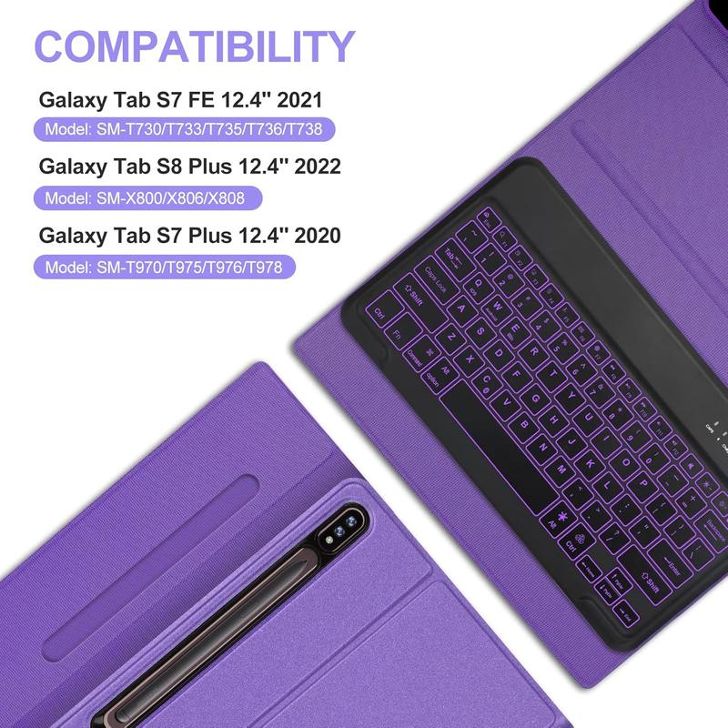 Case for Galaxy Tab S8 Plus Keyboard Case 12.4