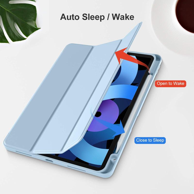 Compatible with iPad Air 6th Generation 11 Inch Case M2 2024, for iPad Air 5th 4th Generation Case 2022 2020 10.9 Inch with Pencil Holder[Auto Sleep Wake], Sky Blue