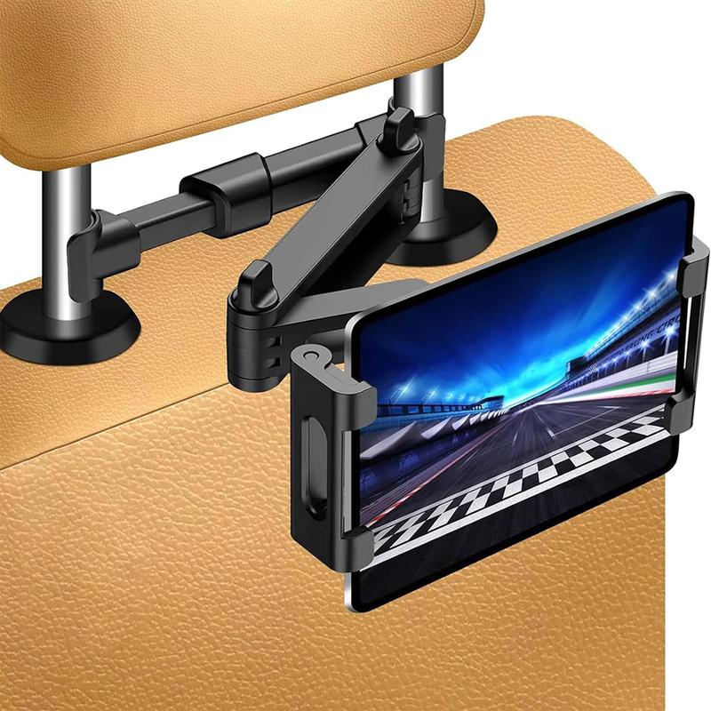 2024 Adjustable Tablet Mount for Car Backseat,for Kids, for iPad Pro, Air, Mini, Samsung Tab, 4.7-10.2” - Black Accessories Computer Smartphone Stand