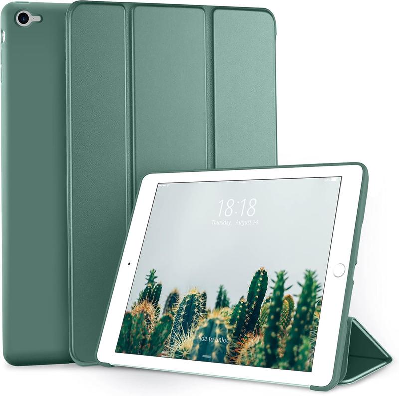 for iPad Air 2 Case (2014 Released), Ultra Slim Lightweight  Case Trifold Stand with Flexible Soft TPU  Cover for  iPad Air 2 (Model A1566 A1567), Midnight Green