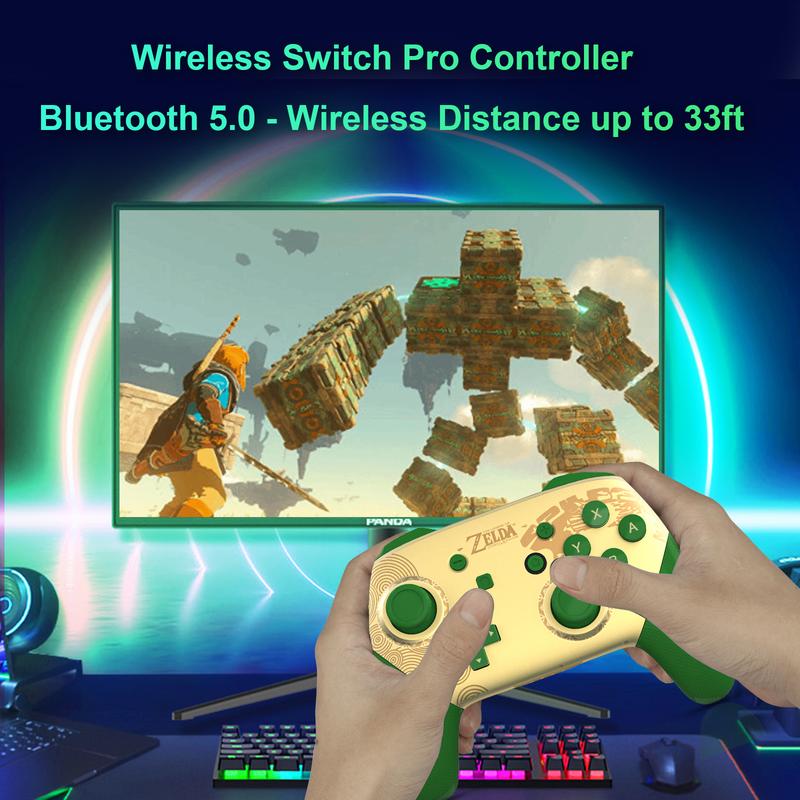 NFC Switch Pro Controller Compatible with Switch OLED LITE Controller Supports NFC&Wake Up Function,Many colors for you, Black, Gold,Yellow and Blue