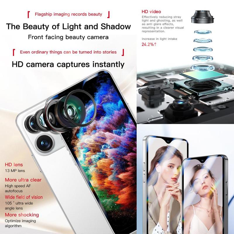 4.3 Inch HD Pocket Smartphone, 1 Count 2750mAh Long Standby 13MP Beauty Camera Android 10.0 Phone, Dual SIM Ultra-thin Micro Phone for Students