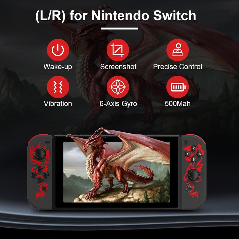 JORREP for Nintendo Switch Controller, Dragon Controllers for Switch Lite OLED, Replacement Controllers with Dual Vibration Wake-up nintendo switch