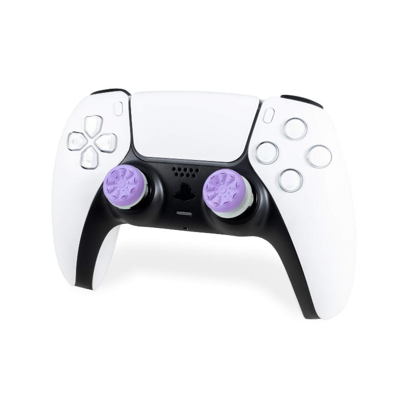 Xbox PS4 PS5 Controller Freek Grip,2 Professional Controller Thumbsticks, Game Console Lever Protection,Gaming Remote Control Joystick Cap,Controller Accessories,Height Increase, Anti-slip, Abrasion Resistant, Gaming Room Supplies,White Black Purple