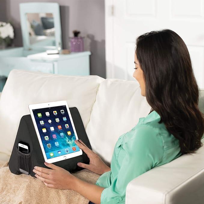 Pillow Pad Ultra Multi-Angle Soft Tablet Stand, Gray - Comfortable Angled Viewing for iPad, Tablets, Kindle, Smartphones, Books, Magazines, and More Accessories Computer ipad stand Holder