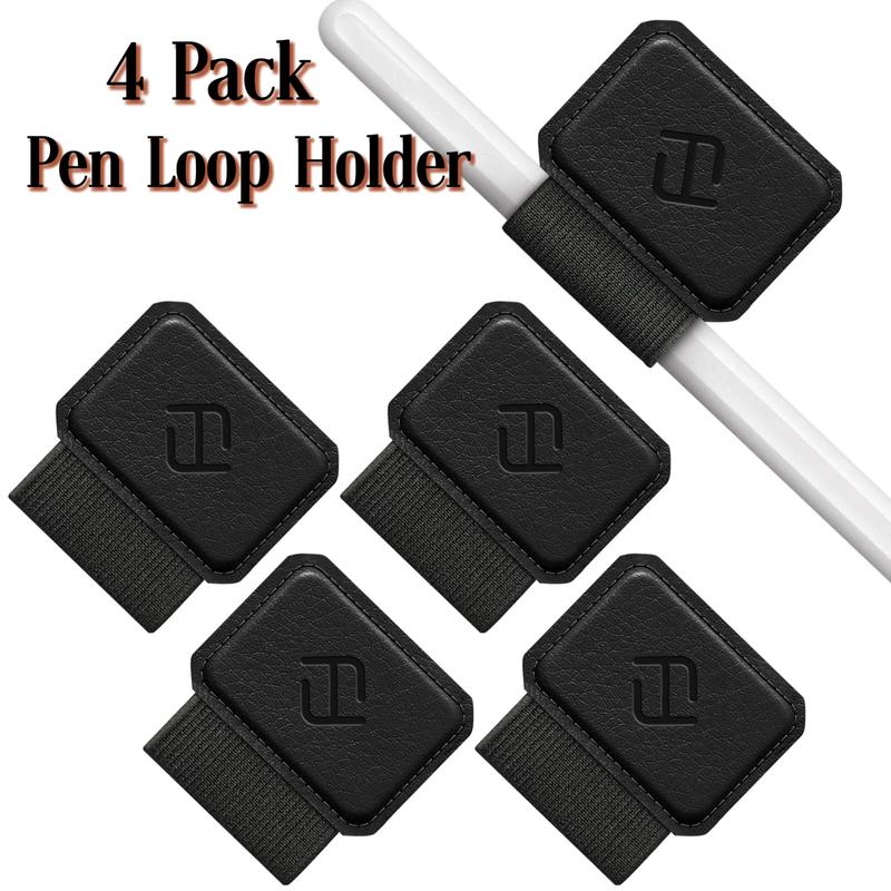 Fintie 4 Pack Pen Loop Holder for Apple Pencil and Other Stylus Pens - Elastic Pen Sleeve with 3M Adhesives, Great Gift Idea for Him and Her