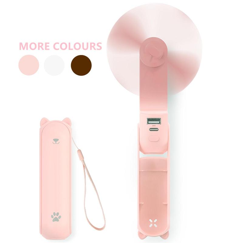 Multifunctional 3 In 1 Handheld Portable Fan for Summer, USB Rechargeable Fan Portable Small Pocket Fans with Power & Flashlight, Portable Foldable Fan for Outdoor Travel Commute Office, Portable Fan, Cooling Fan, Summer Gifts for Women