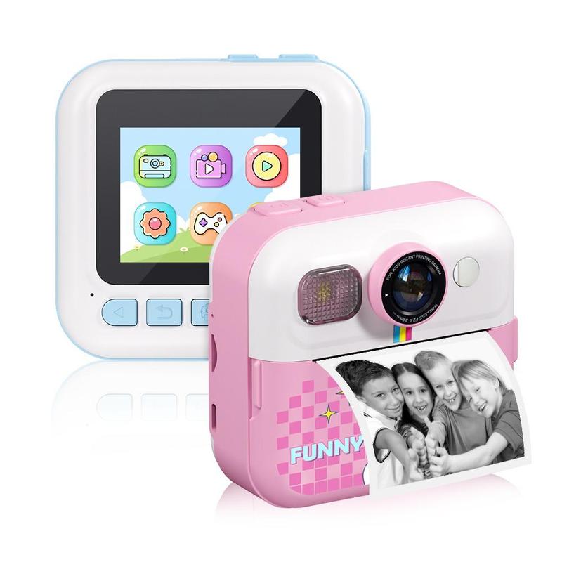 Instant Print Camera, 2.4 Inch Screen Digital Camera with 3 Print Paper & 32G Memory Card & 5 Pen, Selfie Video Camera for Gift