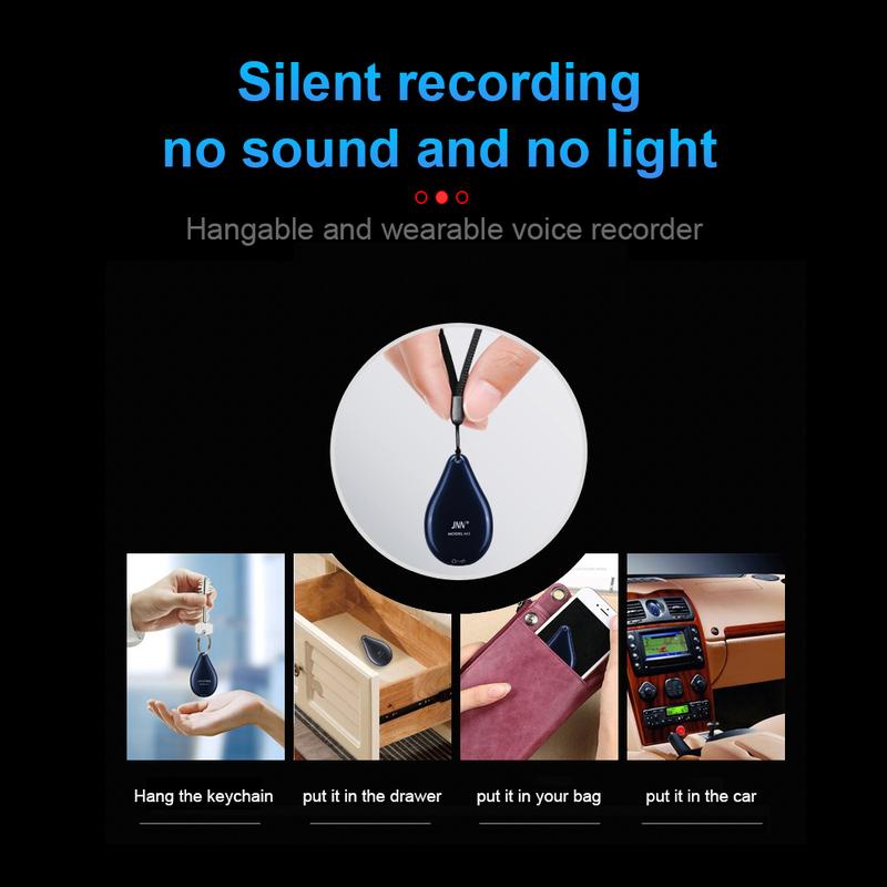 Water drop-shaped recorder, compact, portable, wearable, one-click high-definition recording, voice to document, supports interviews, meeting records, good concealment