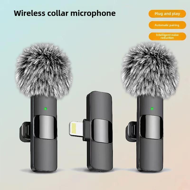 Professional Wireless Collar Clip Microphone for iPhone iPad Android Smartphones, Omnidirectional Condenser Recording Mic for Interview Vlogging Video Podcasts, Lavalier Microphones