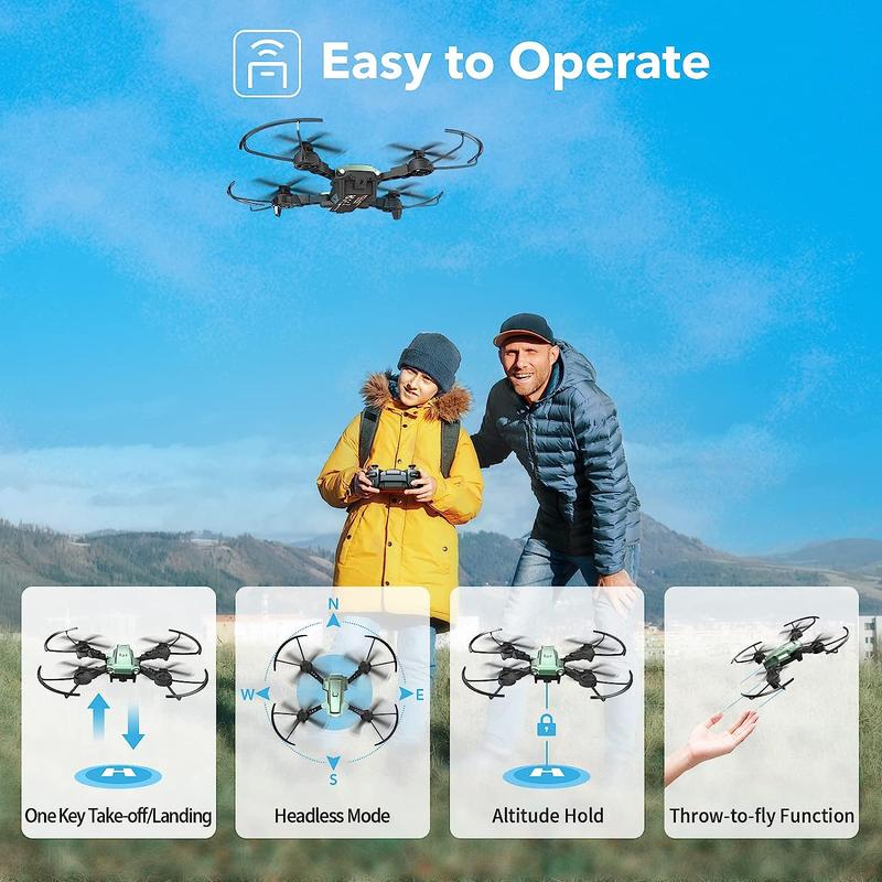 ATTOP Mini Drone with Camera, 1080P FPV Camera Drone with 3 Batteries, APP-Controlled Foldable Drone w Altitude Hold, Headless Mode, 3 Speed Modes, One Key Return, Toy Gift for adults Beginners