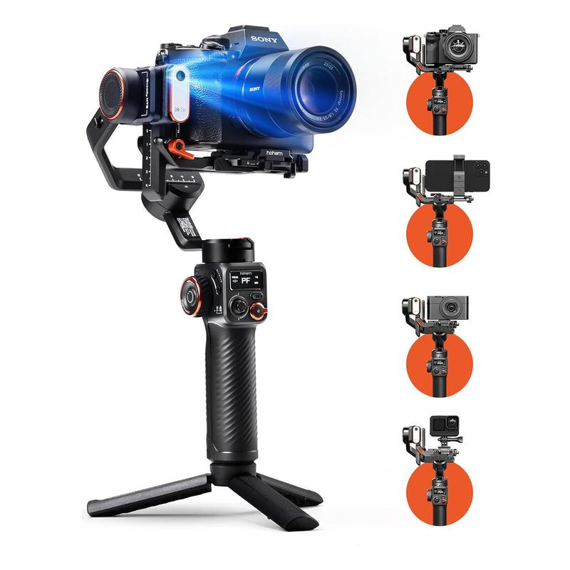 Hohem iSteady MT2 Kit Gimbal Stabilizer for Camera, 3-Axis Gimbal for Mirrorless Pocket Camera Action Camera Smartphone, AI Tracker w Fill Light, Camera Stabilizer for DSLR Camera Canon Nikon Sony