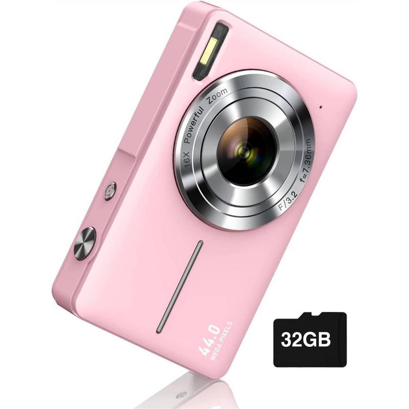 Digital Camera, FHD 1080P, Digital Point And Shoot, 44MP For Vlogging With Anti Shake 16X Zoom, Compact, Small For Boys Girls Teens Students Seniors