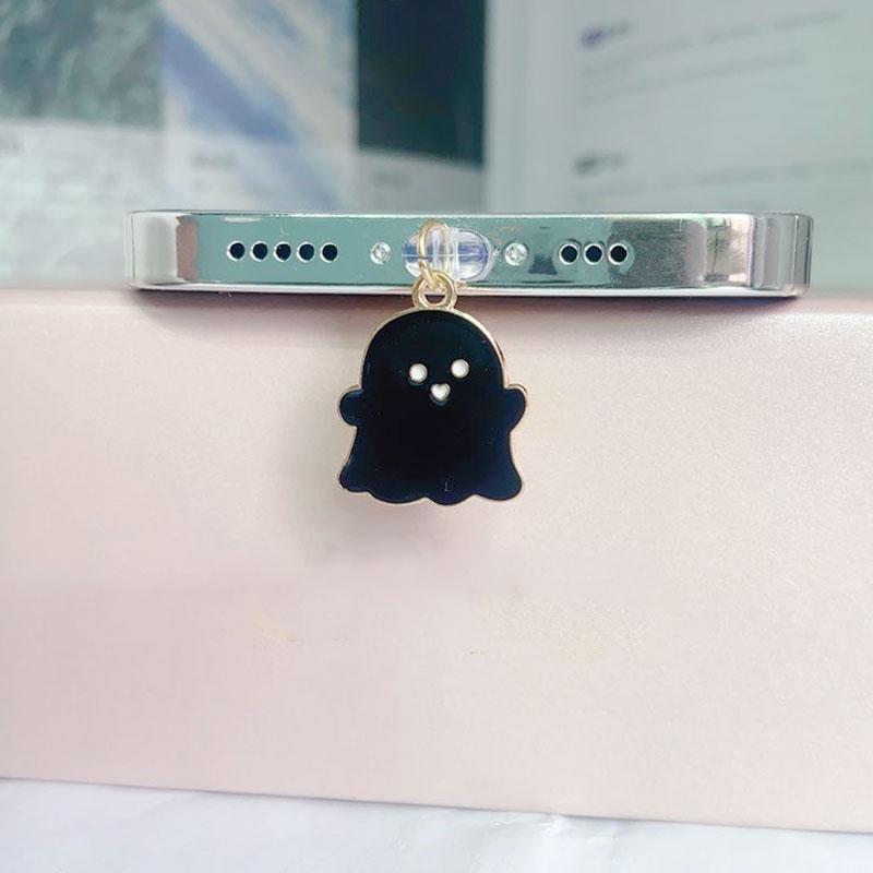 Cute Ghost Design Phone Dust Plug, 1 Count Anti-dust Plug for Mobile Phone, Phone Hole Dust Plug, Mobile Phone Parts