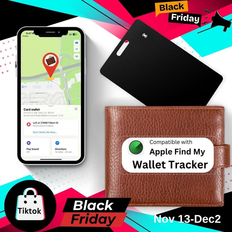 Apple MFI Certified Smart Tracker Card(iOS Only) - Wireless charging,Waterproof Worldwide Smart Wallet Tracker card,Works with Apple Find My