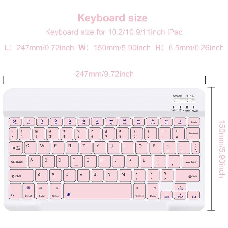 STWMOOCE Folding Wireless Keyboard with Case & Pencil Holder, 1 Set Gift, Protect Case with Stand for 10.9 iPad Case Air4 5&11 iPad Air(M2), Tablet Accessories