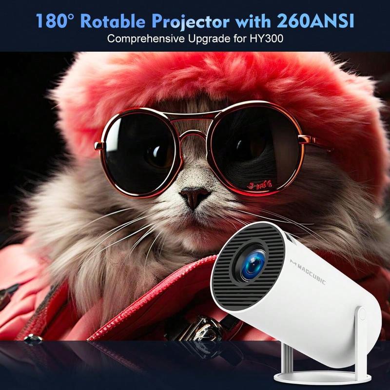 4K Projector Dual Wifi HY300same Screen EU Plug Hi-Chip A3100 200ANSI 1280*720P Dual Wifi Home Theater Outdoor Portable