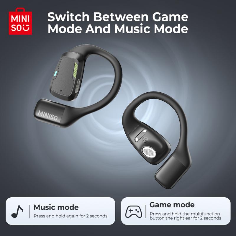 MINISO AI Translation Earbuds M98 Camouflage OWS Wireless Earbuds Open-Ear True Bluetooth 5.4 Earphones, 35Hours Play time, Touchscreen Headphones Immersive Premium Sound Long Distance Connection Headset,Light-Weight Headphones Built-in Mics