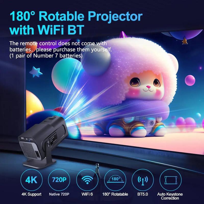 Magcubic Android 11 LCD Projector, 1920*1080P Wifi 6 Portable Projector, 180° Flexible BT 5.0 Home Wireless Projector, Home Theater Projector