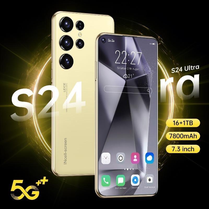 S24 Ultra Mobile Phones 7.3 HD Screen SmartPhone Original 16GB+1TB 4G 5G Dual Sim Celulares Android Unlocked 8000mAh Cell Phone S24 Ultra built-in pen true 4G 13 million pixels  4G true perforated 7.3 inchesStudent home phone work phone