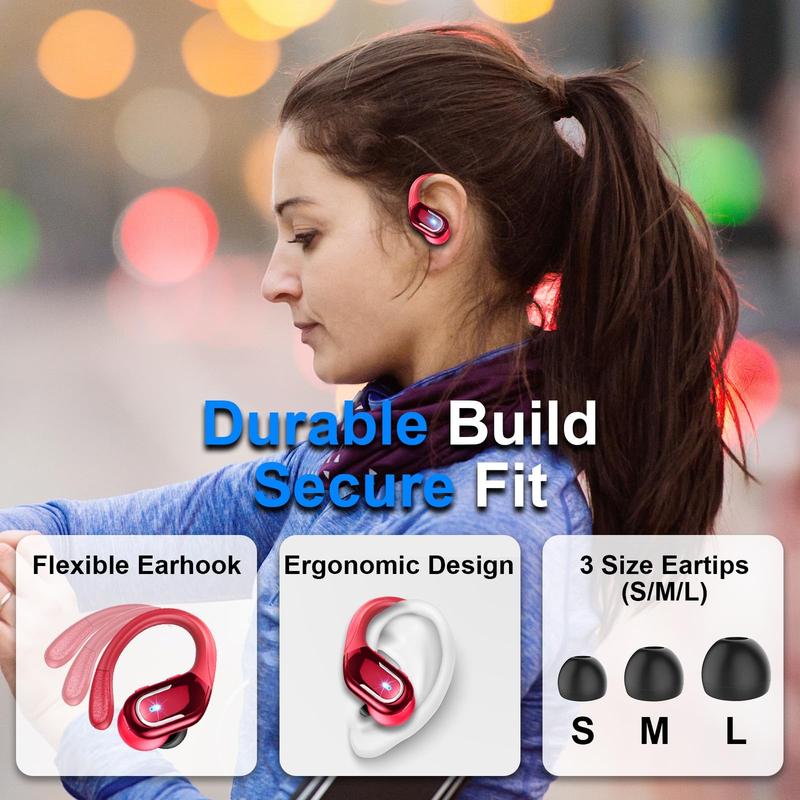 RythmWave BX-27 Wireless Bluetooth Earbuds 75Hrs Bluetooth 5.3 Ear Buds for Sports, Hi-fi Stereo Earphones with LED Display Charging Case, Headphones for Running Workout Audifonos Bluetooth inalambricos