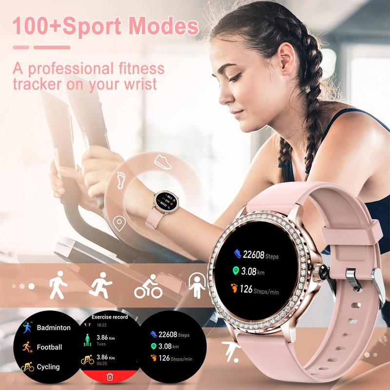 1.3 Inch Smart Watch with 1 Replaceable Silicone Watch Band, Multifunction Digital Wristwatch with Bluetooth-compatible Calling, Waterproof Sports Fitness Watch for Women