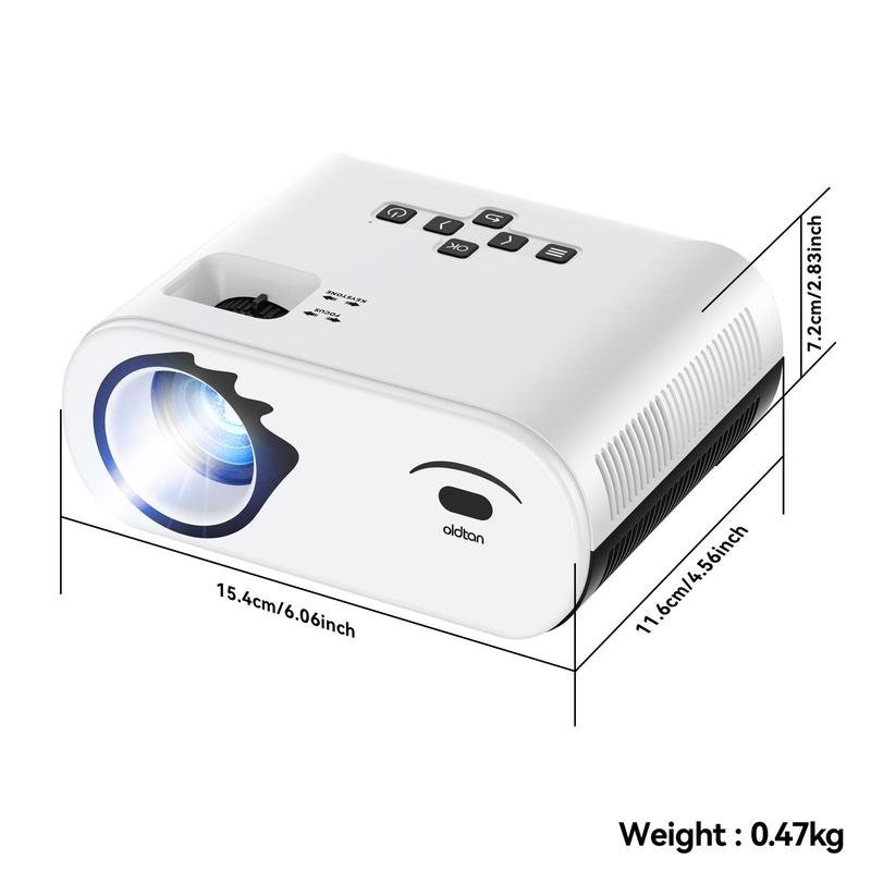 OLDTAN Portable Projector, 5G Projector, 1080P Video Projector, Outdoor Projector with Screen, WI-FI Mini Projector, Movie Projector, Home Theater Mini Projector