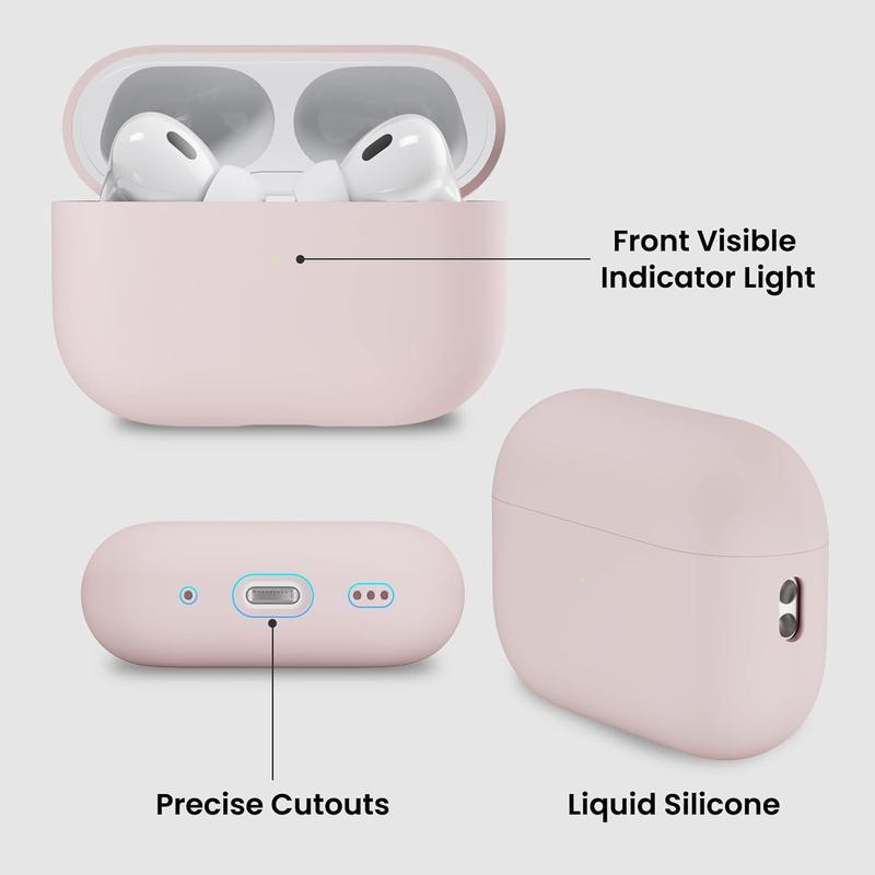 Compatible with AirPods Pro 2 Case 2022, Full Protective Soft Silicone for AirPods Pro 2nd Generation Case, Front LED Visible Skin Cover