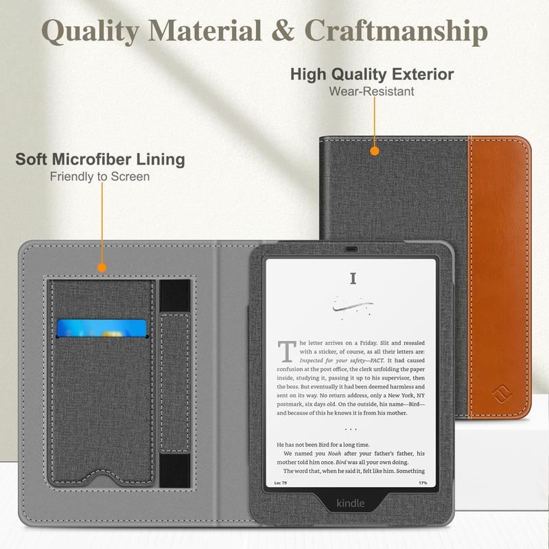 Fintie Stand Case for Kindle Colorsoft Kindle Paperwhite 7Inch 2024, Foldable Stand Case w Hand Strap, Handheld Kindle Protective Cover 2024