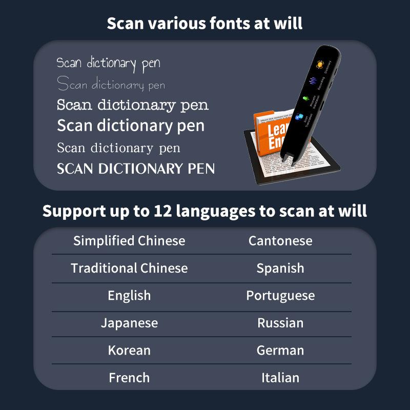 Christmas Gift, Translation Pen with Wifi, Versatile Translation Quick Check, Professional Translation Comparable To Professional Level 8 Translation Pen, 134 Languages Two-way Intercom, Online Scanning Supports 60 Languages Versatile Translation