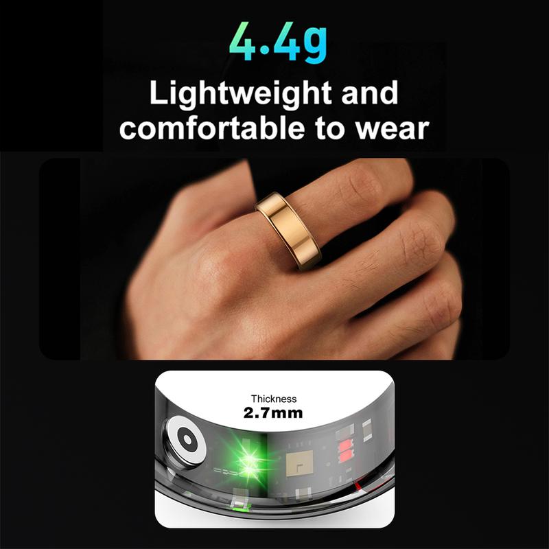 Smart Ring R02 IP68 Waterproof Wearable Fitness Trackers for Women Men Couple Gift