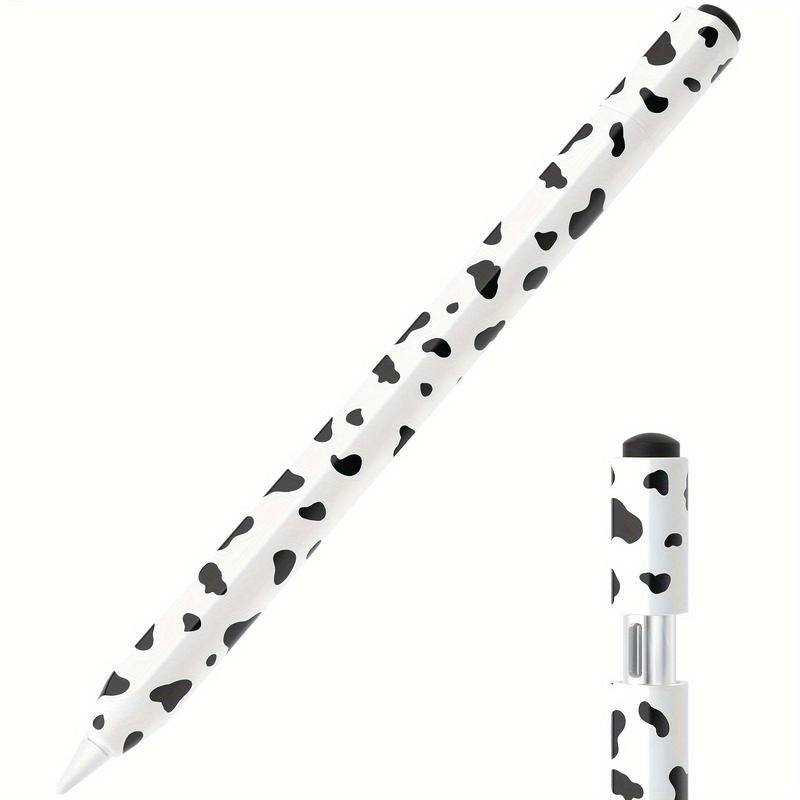 Cute Cow-print Pattern Silicone Pencil Case, Slim Pencil Protective Cover, Tablet Accessories Compatible with Apple Pencil