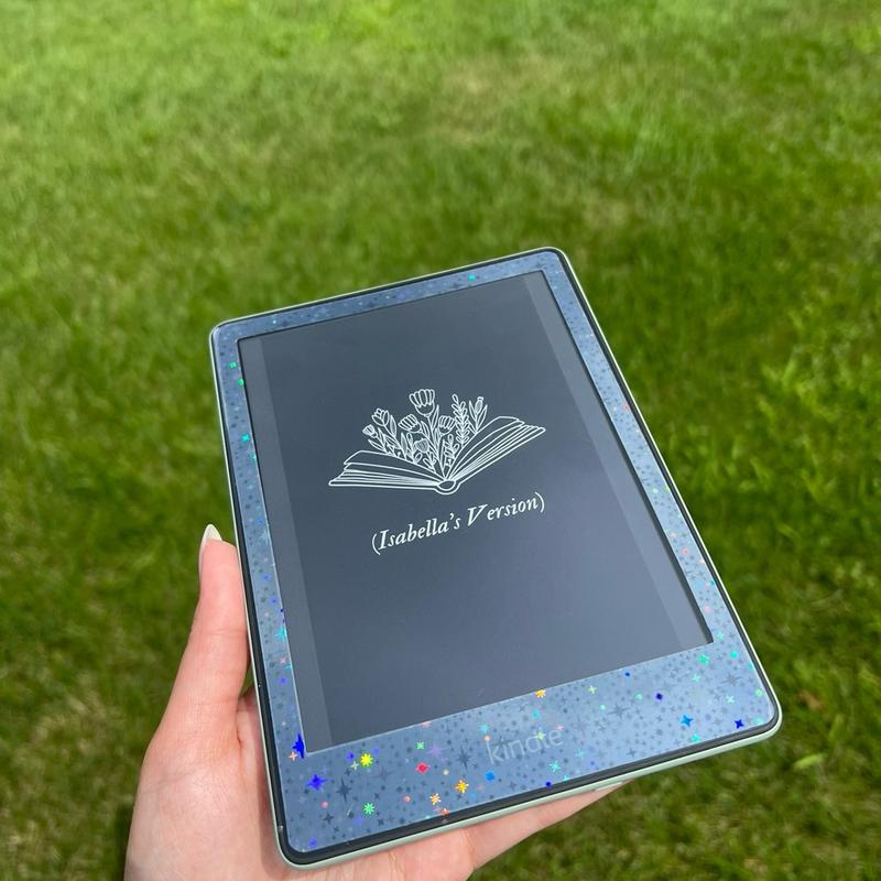 Kindle Paperwhite Holographic Star Decal, EReader decal skin, removable sparkly kindle skin