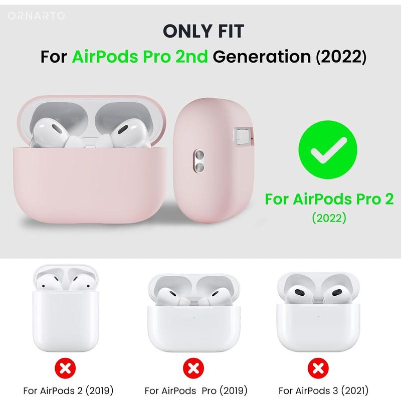 Compatible with AirPods Pro 2 Case 2022, Full Protective Soft Silicone for AirPods Pro 2nd Generation Case, Front LED Visible Skin Cover