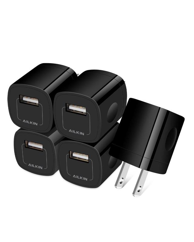 [5Pack 1Port] USB AC Charger Adapter, Wall Plug Fast Charging Outlet Power Box Cube for iPhone 15 14 13 12 11 Pro Max Mini SE XR, iPad, Samsung S22 S21 S20 S10 S9 Android Phones Multiple Brick Block charger Protection Mobile Devices Smartphone Cellphone