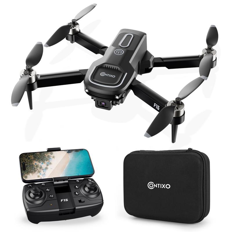 Contixo F16 RC Drone with 1080P Camera, Brushless Motor, 16 Min Flight, FPV, 360° Flips for Kids Adults Foldable dron Folding