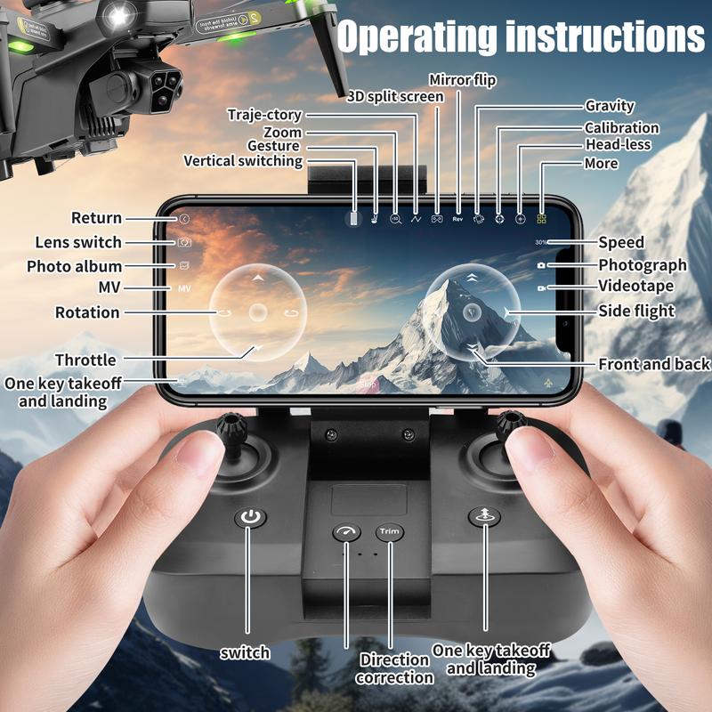 Drones with 4k camera for Adults Kids RC Quadcopter 5GHz WiFi Transmission  90° Electric Adjustable Lens 50x Zoom