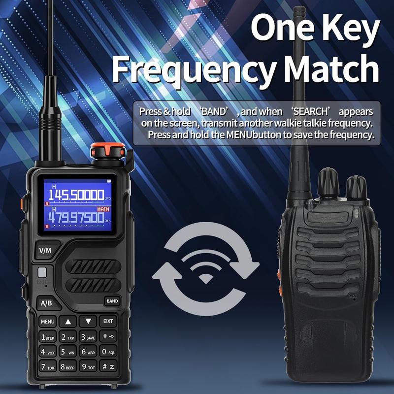 K5PLUS Ham Radio Long Range (Upgraded of UV-5R) Handheld UV-K5 Walkie Talkies Long Distance Two Way Radio with Copy Frequency,AM,USB-C Charging,NOAA Weather Receiver for Hunting