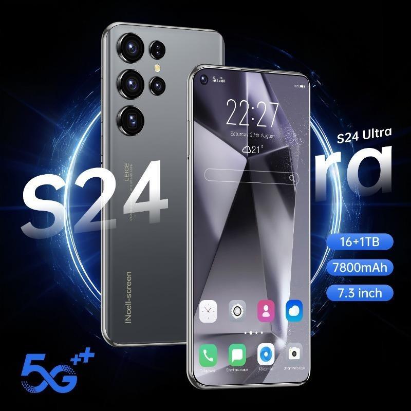 S24 Ultra Mobile Phones 7.3 HD Screen SmartPhone Original 16GB+1TB 4G 5G Dual Sim Celulares Android Unlocked 8000mAh Cell Phone S24 Ultra built-in pen true 4G 13 million pixels  4G true perforated 7.3 inchesStudent home phone work phone