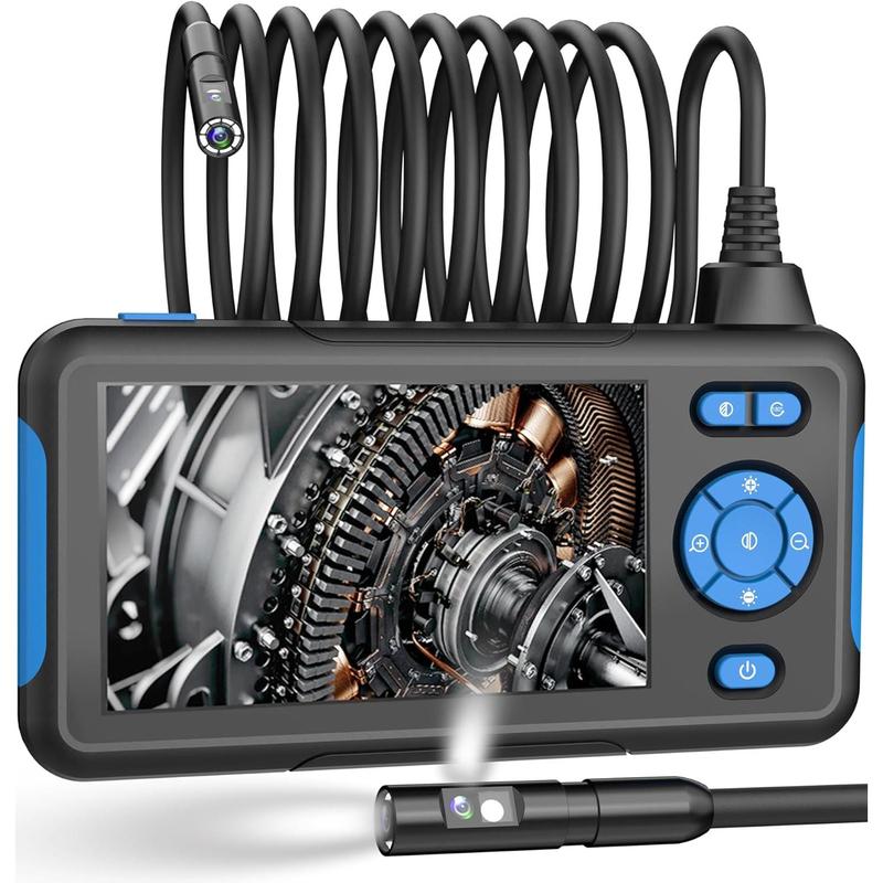 Dual Lens Indusrial Endoscope, 1080P Digial Borescope Inspecion Camera, 8.0mm IP67 Waerproof, wih 4.3