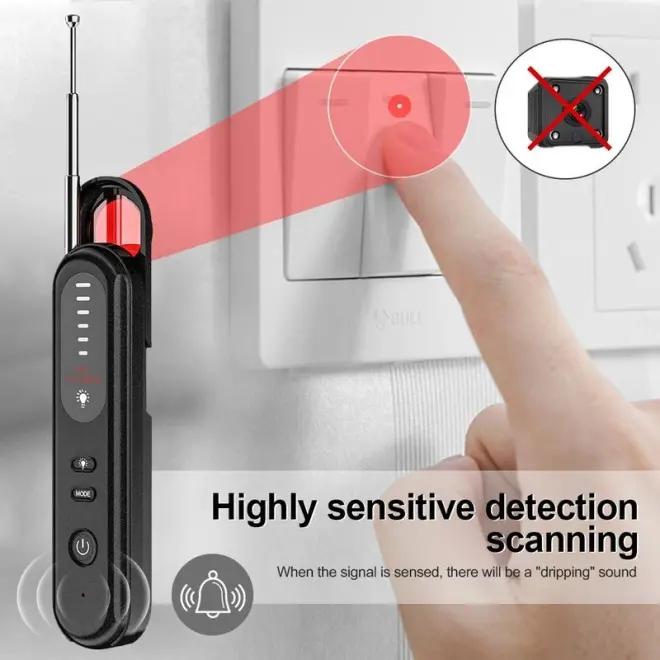 Hidden Camera Detector, Hidden Camera Detector with LED Light, GPs Tracker Dete. with 5 Sensitivity Levels, Suitable for Office, Hotel, Travel, GPS Tracker for Car SimProfessional Hidden Camera Detector Adjustable Device Security