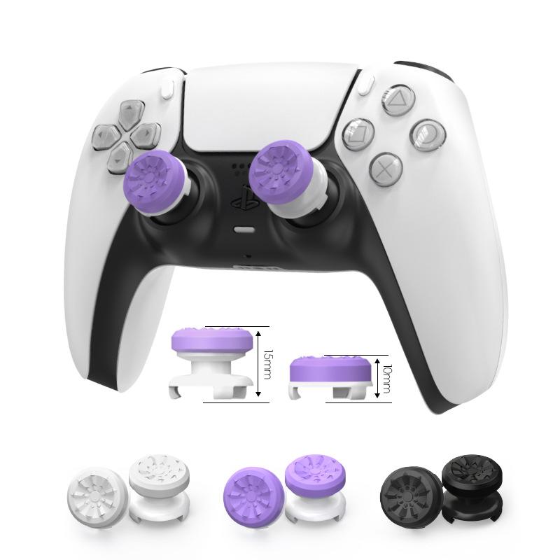 Performance Thumbstick Grips for Xbox PlayStation 4 (PS4)  PlayStation 5 (PS5) ,Thumb Grip Caps,1 High-Rise, 1 Mid-Rise,Sweat-proof and No-slip,Silicone Material,Back-to-school Gift,Purple  Black  White