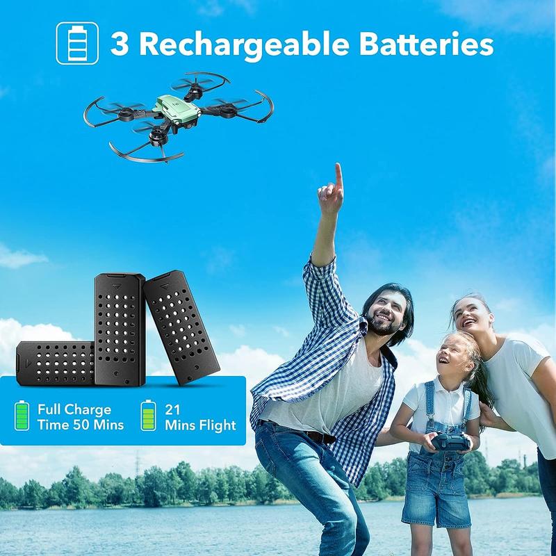 ATTOP Mini Drone with Camera, 1080P FPV Camera Drone with 3 Batteries, APP-Controlled Foldable Drone w Altitude Hold, Headless Mode, 3 Speed Modes, One Key Return, Toy Gift for adults Beginners