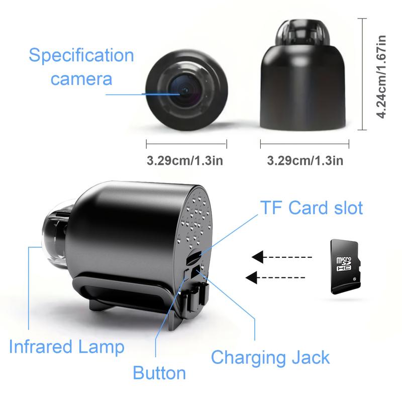 720P HD Mini Invisible Camera, with Real-Time Video WiFi Transmission, Self-Adhesive Installation, Non-Waterproof, USB Charging, Compatible with 2.4 3G 4G 5G Network, Portable Nanny Camera, Suitable for Home Safety, pet Monitoring, Remote Access through