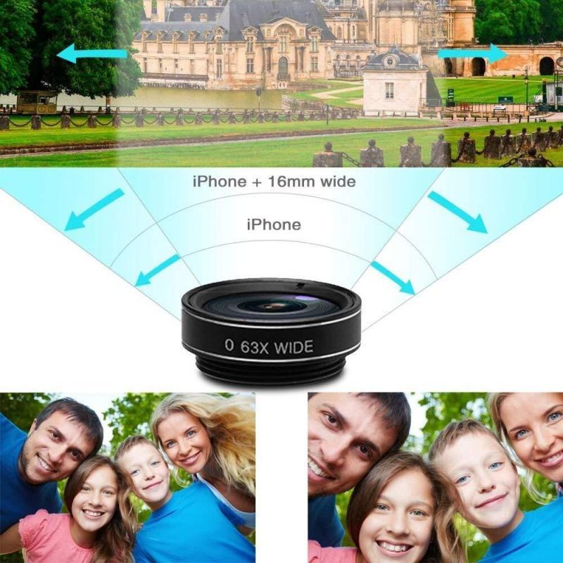 7 in 1 Phone Lens Kit, 1 Set Wide Angle Macro Fish Eye Lens, Mobile Phone Lens Attachment, Mobile Phone Accessories for iPhone & Android