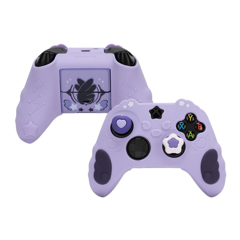 GeekShare Controller Skin Set for Xbox Soft Silicone Protective Cover Skin Case Compatible with Xbox Series X Controller with 2 Thumb Grip Caps and 2 Stickers - Star Wings Series