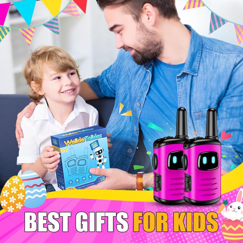 Walkie Talkies Toys for Kids.Mini Pink Girls Robots Walkies Talkie for 6-12 Year Old Girl Christmas Birthday Gifts Stocking Stuffers for Kids Age 6-10 Outdoor Games, Camping