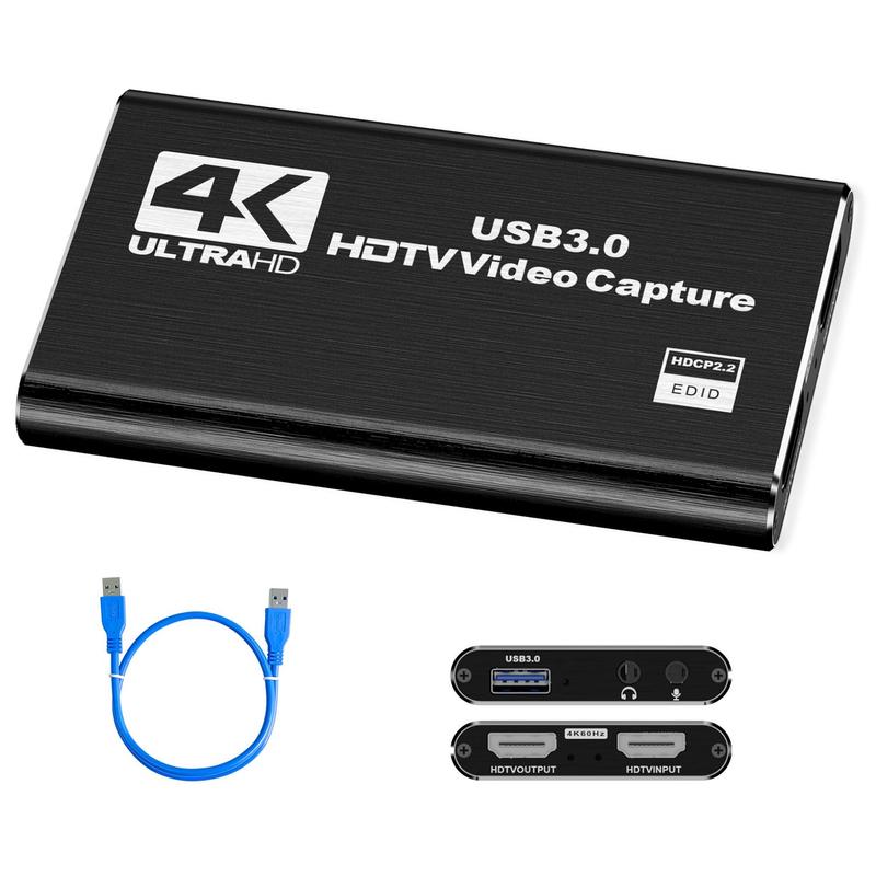 Summer HDMI To USB 3.0 Capture Card with Microphone, High Definition Video Recording Card for Game, USB 3.0 To HDMI Video Capture Card For Xbox, Computer, Laptop, VCR, DVD Player, Laptop, Camera, Audio & Video Accessories