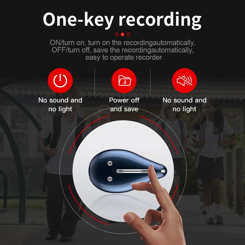 Water drop-shaped recorder, compact, portable, wearable, one-click high-definition recording, voice to document, supports interviews, meeting records, good concealment